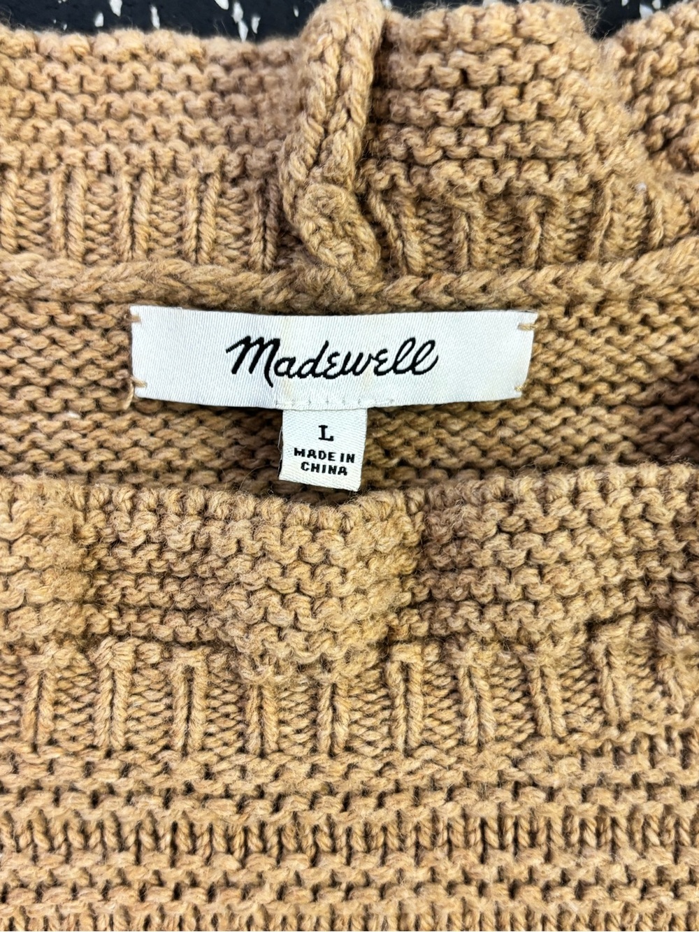 Madewell Camel Ruffle-Edge Crewneck Sweater - Picture 2 of 5